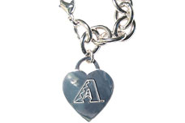 Arizona Diamondbacks Tiffany Style Heart Tag Bracelet