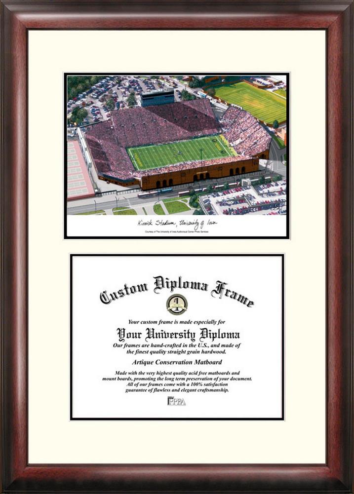 University of Iowa Hawkeyes Mahogany Diploma Frame & Lithograph