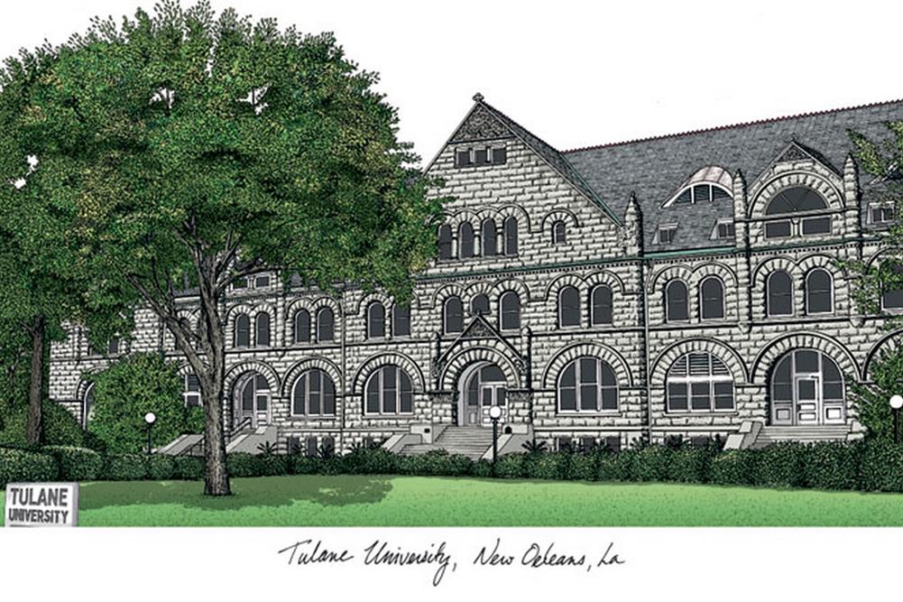 Lithograph Print Photo Tulane Green Wave NCAA