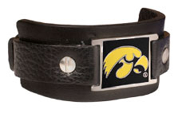 University of Iowa Hawkeyes Leather Cuff Retro Bracelet