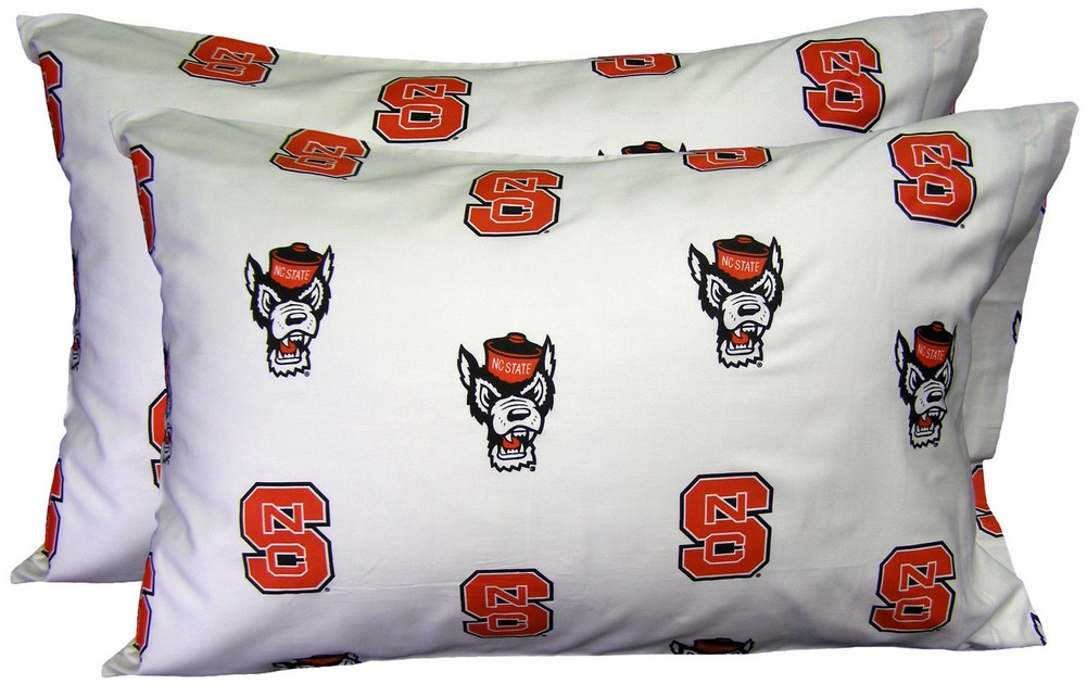 NCSU NC State Wolfpack Set of 2 Cotton Pillowcase Covers