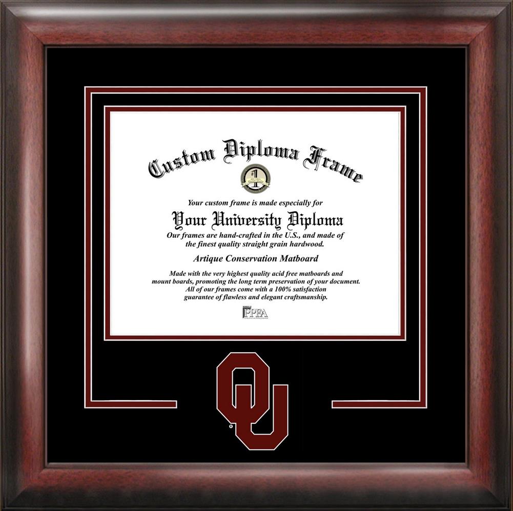 University of Oklahoma Sooners Matted Diploma With Mahogany Frame