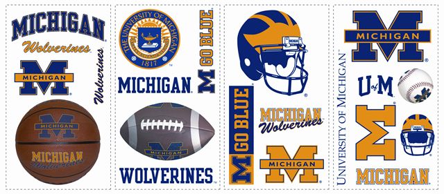 University of Michigan Wolverines Kids Removable Wall Graphics Sticker