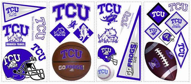TCU Texas Christian Kids Removable Wall Graphics Stickers