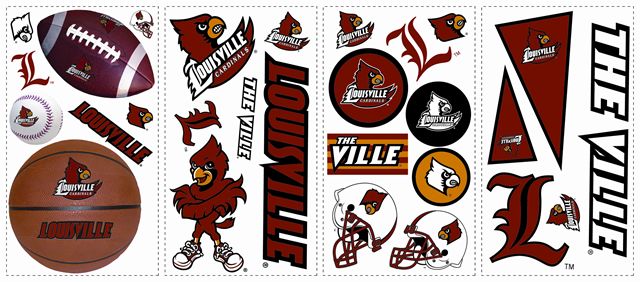 Louisville Cardinals Kids Removable Wall Graphics Stickers