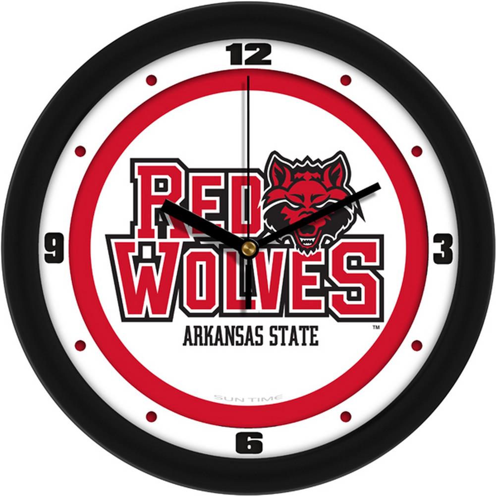 Arkansas State Red Wolves Glass Wall Clock