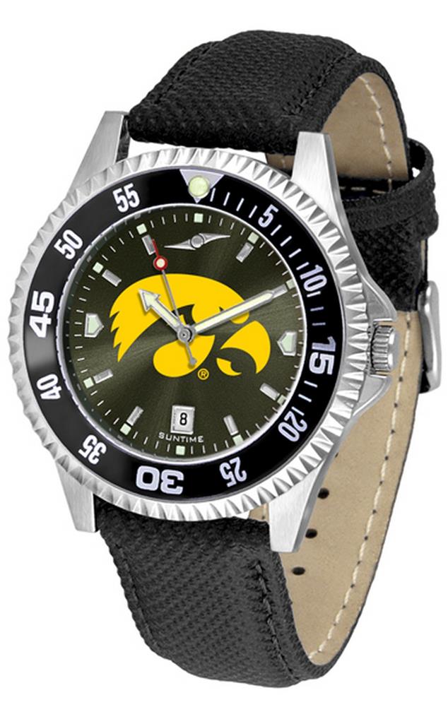 University of Iowa Hawkeyes Men's Leather Wristwatch