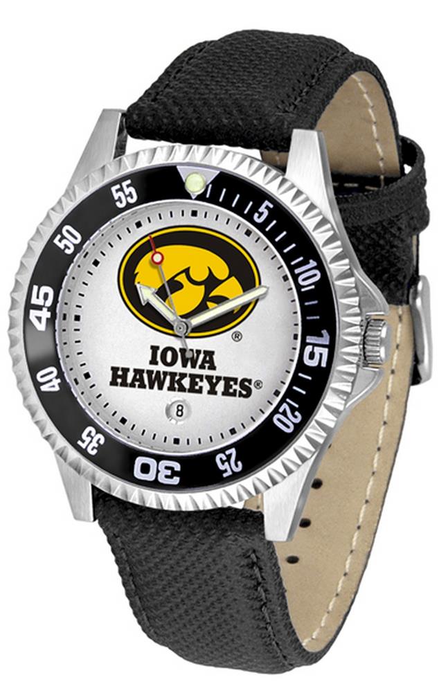 University of Iowa Hawkeyes Men's Leather Sports Watch