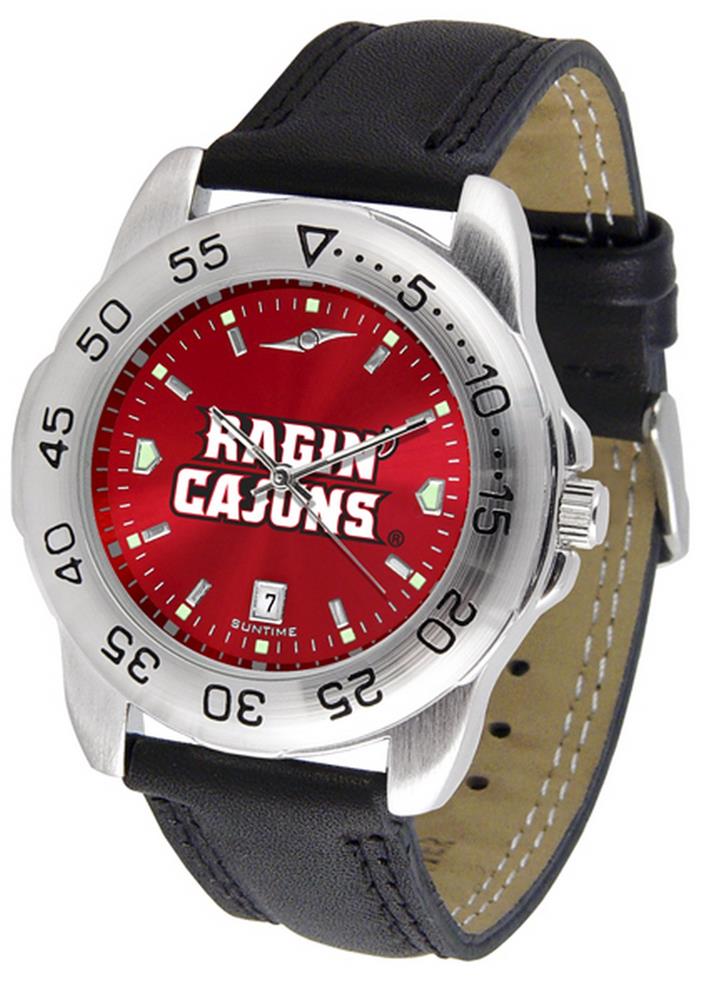 Louisiana Lafayette Men's Leather Band Sports Watch