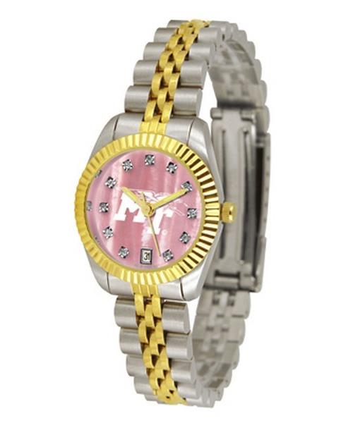 Middle Tennessee State MTSU Ladies Gold Dress Watch With Crystals