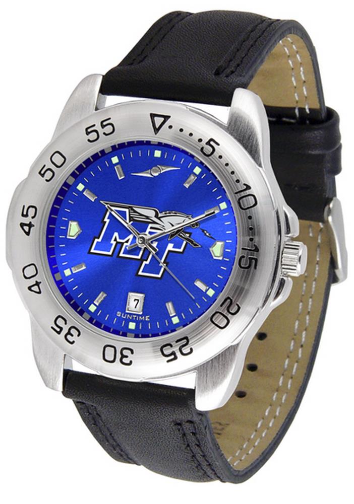 Middle Tennessee State MTSU Men's Leather Band Sports Watch