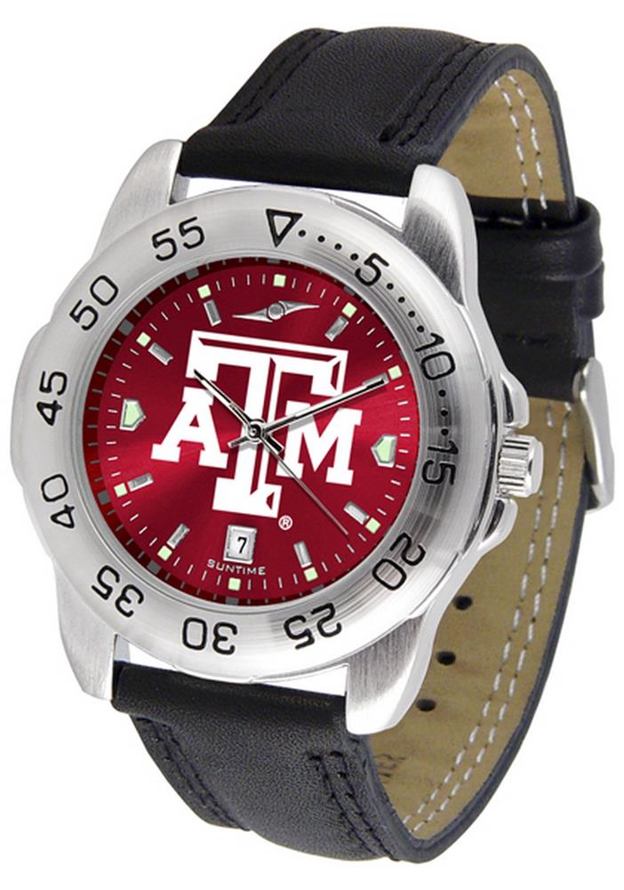 Texas A & M Aggies Men's Leather Band Sports Watch