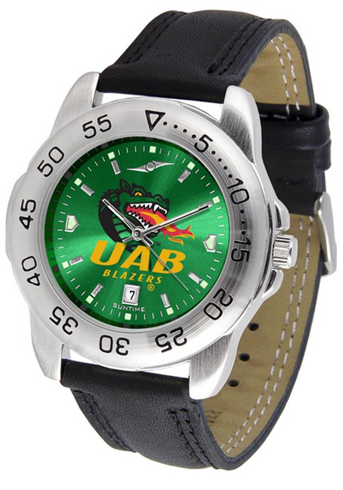 UAB Blazers Men's Leather Band Sports Watch