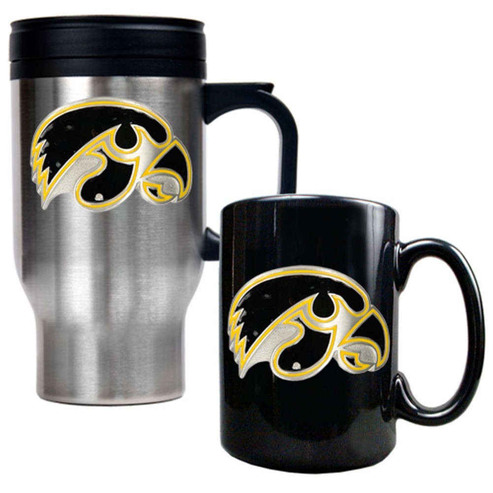 University of Iowa Hawkeyes Coffee Cup & Travel Mug Gift Set