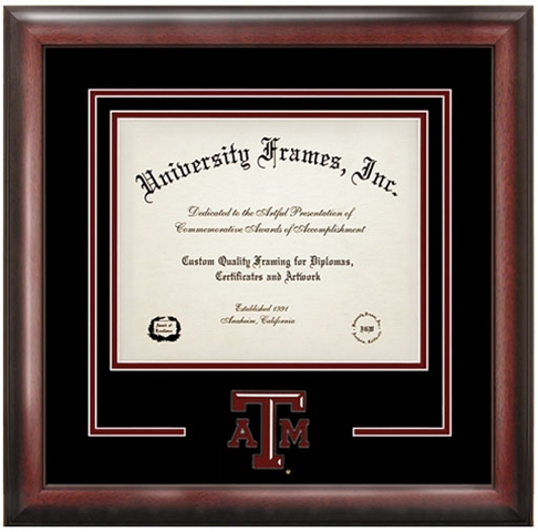 Texas A & M Aggies Matted Diploma With Mahogany Frame