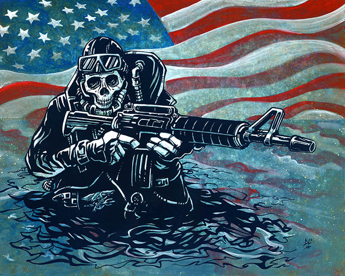 us navy seal by david lozeau american skeleton military soldier