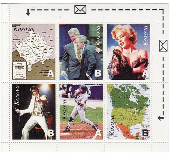 Bill Clinton, Elvis Presley on Stamps 6 Stamp Sheet 11K002 eBay