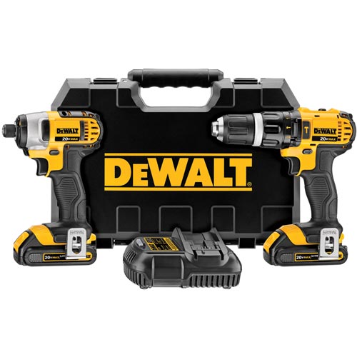 DeWALT DCK285L2 20V MAX Lithium Ion Hammer Drill Impact Driver Tool Kit