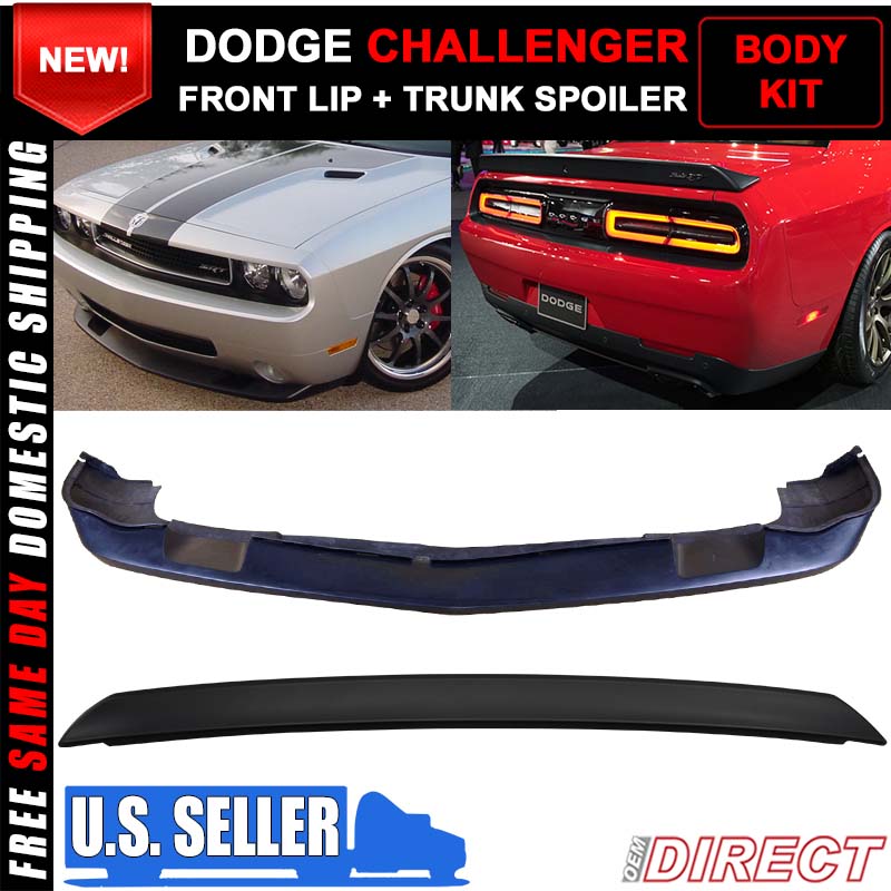 0810 Dodge Challenger Euro Style Front Lip + Rear SRT Style Trunk Spoiler