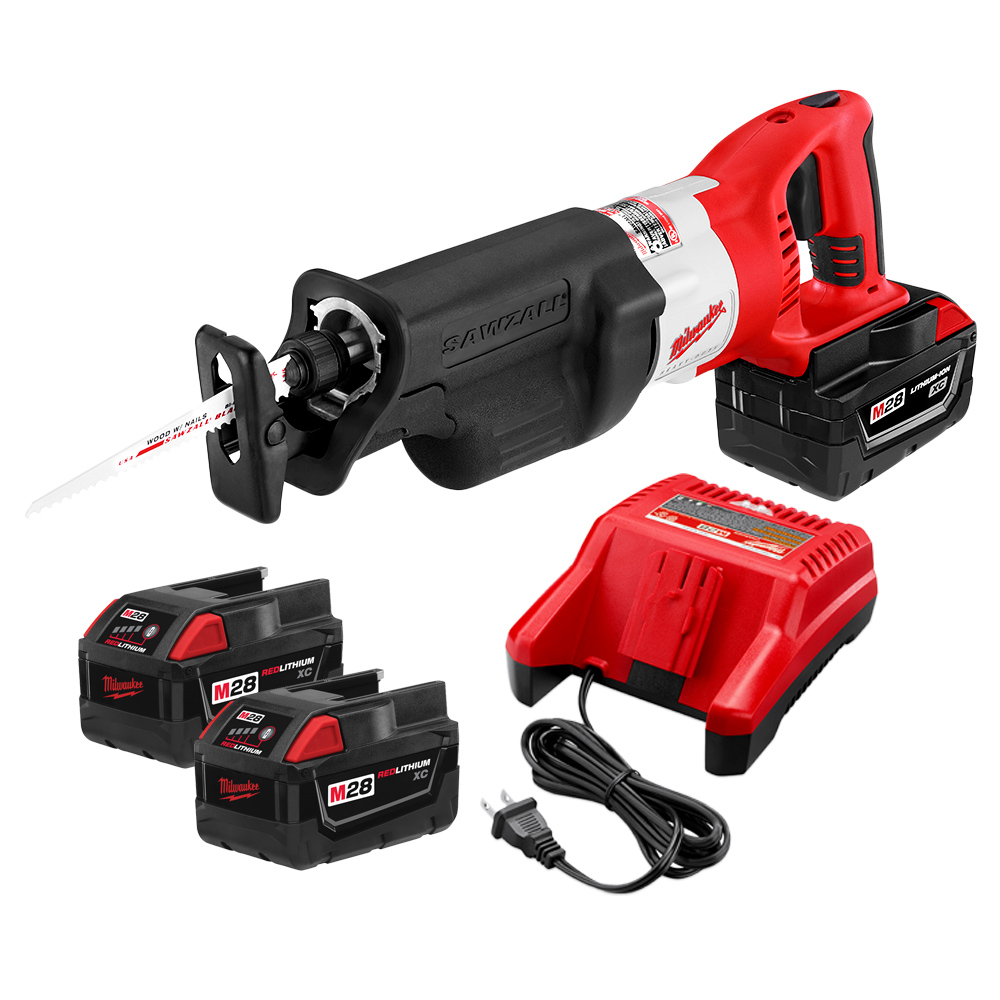 Milwaukee 071922 M28 28Volt SAWZALL Reciprocating Saw w/ Batteries eBay