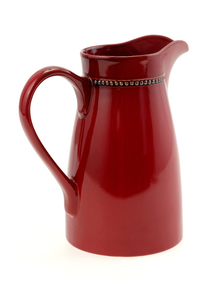 Casa Uno Glazed Ceramic Water Jug Moroccan Red Pitcher Drink 22cm x