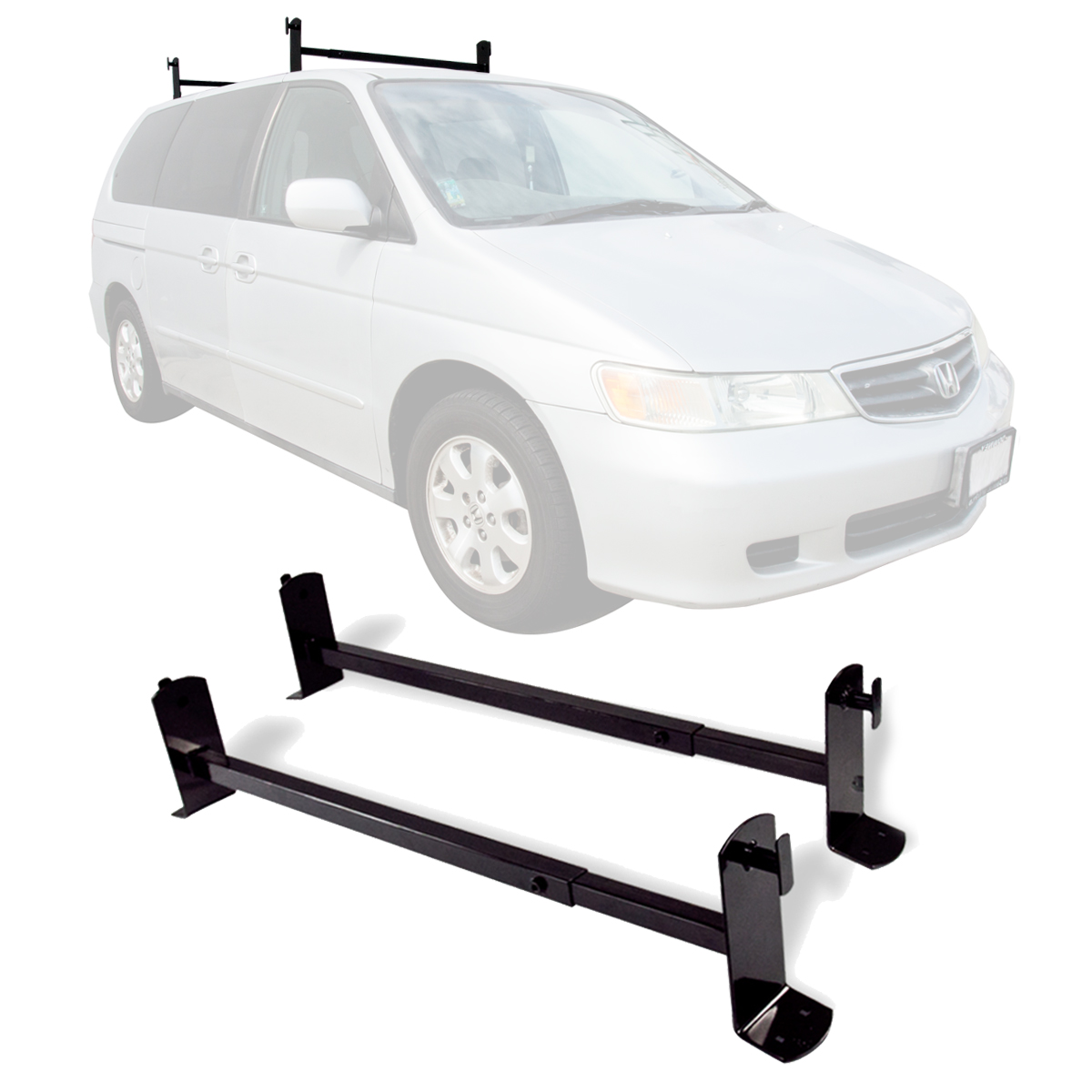 54" Roof Mount Gutterless Van Ladder Rack Cross Bar Tread Ladder