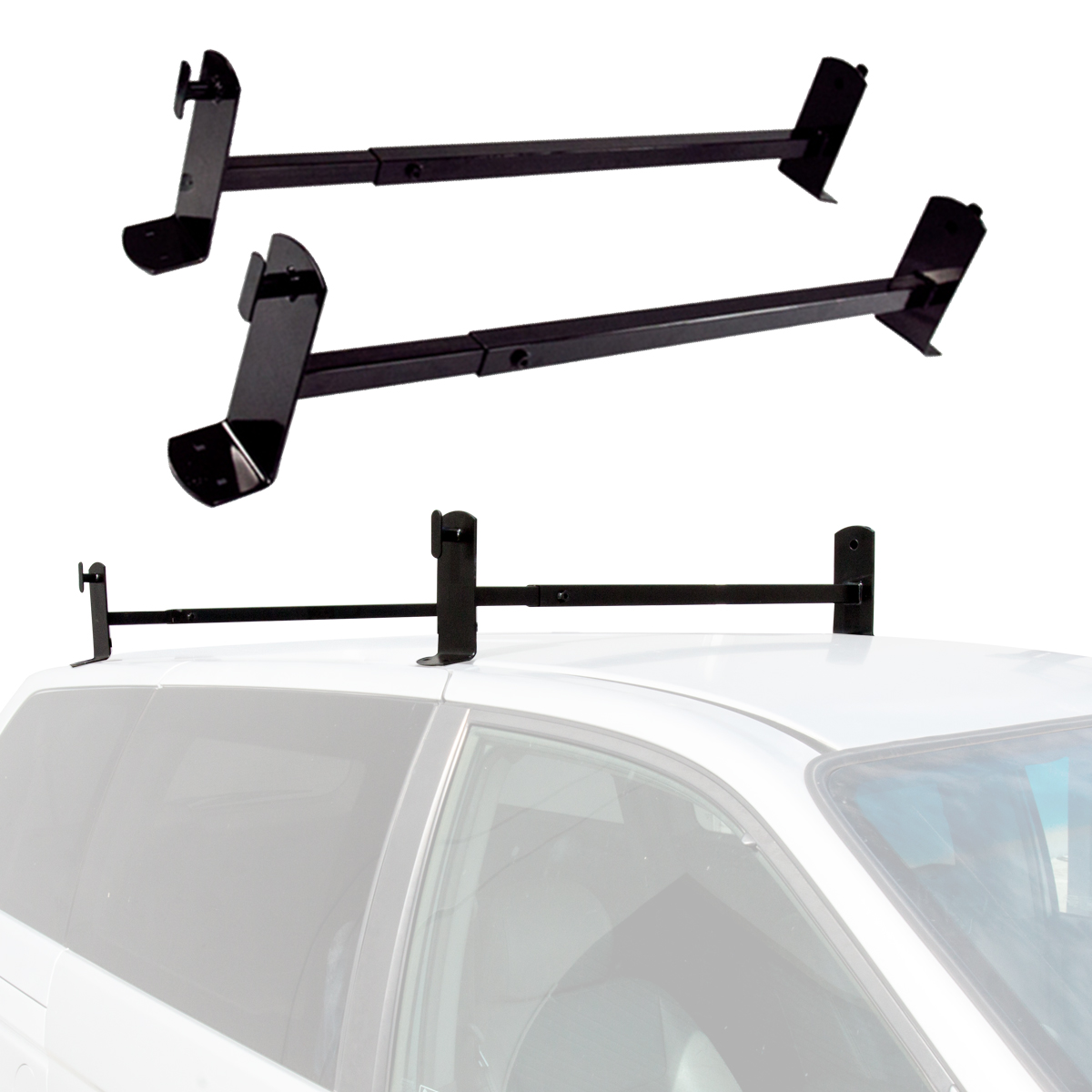 Roof Mount Gutterless Van Ladder Rack Cross Bar Tread Ladder Universal