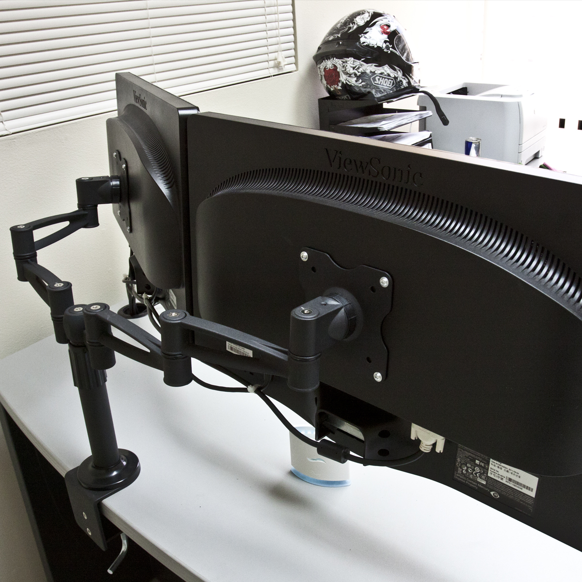 2 Screens upto 25" Dual LCD Monitor Desk Mount Stand Swivel Fully
