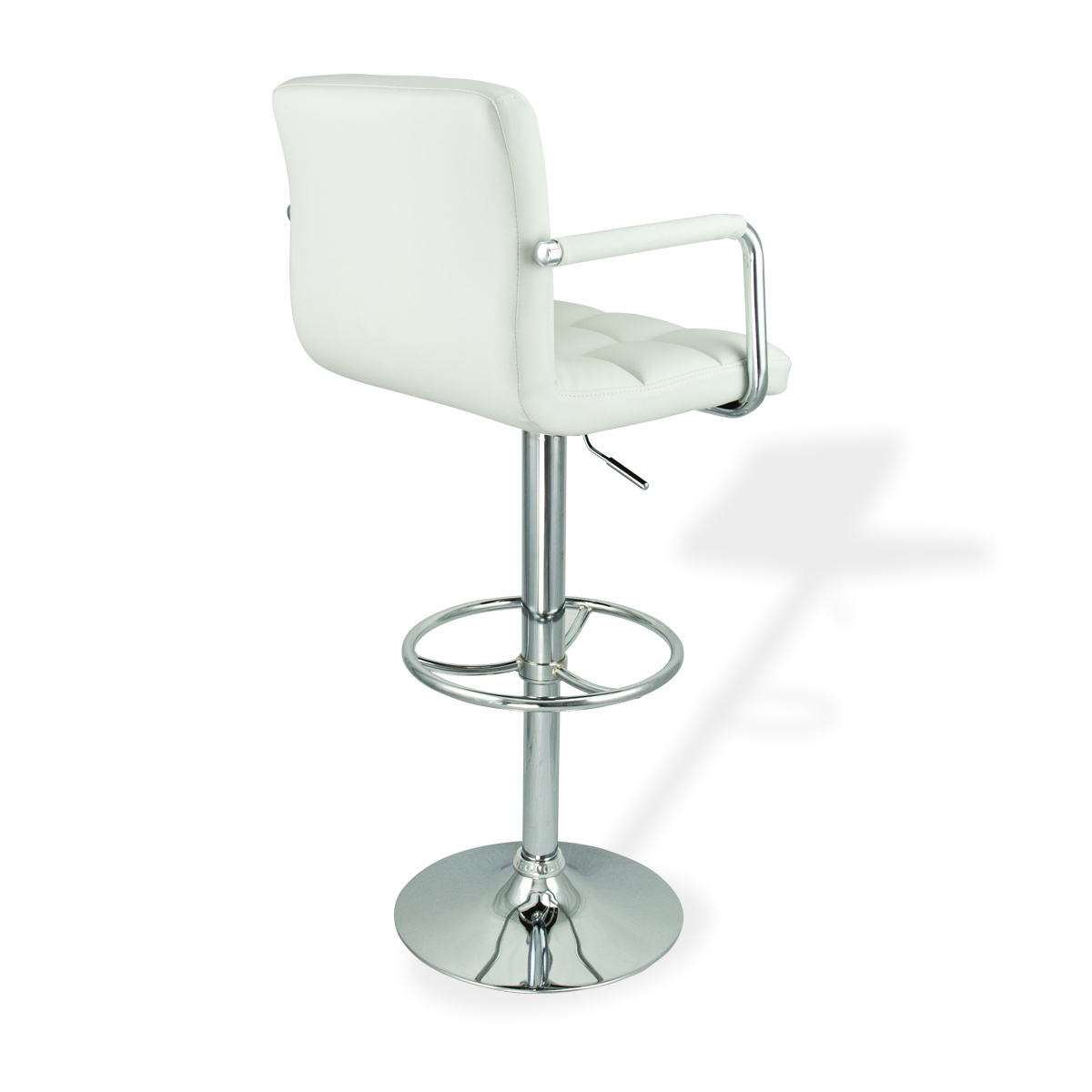 2 White w/ Arm Swivel Bar Stool PU Leather Modern Adjustable Hydraulic
