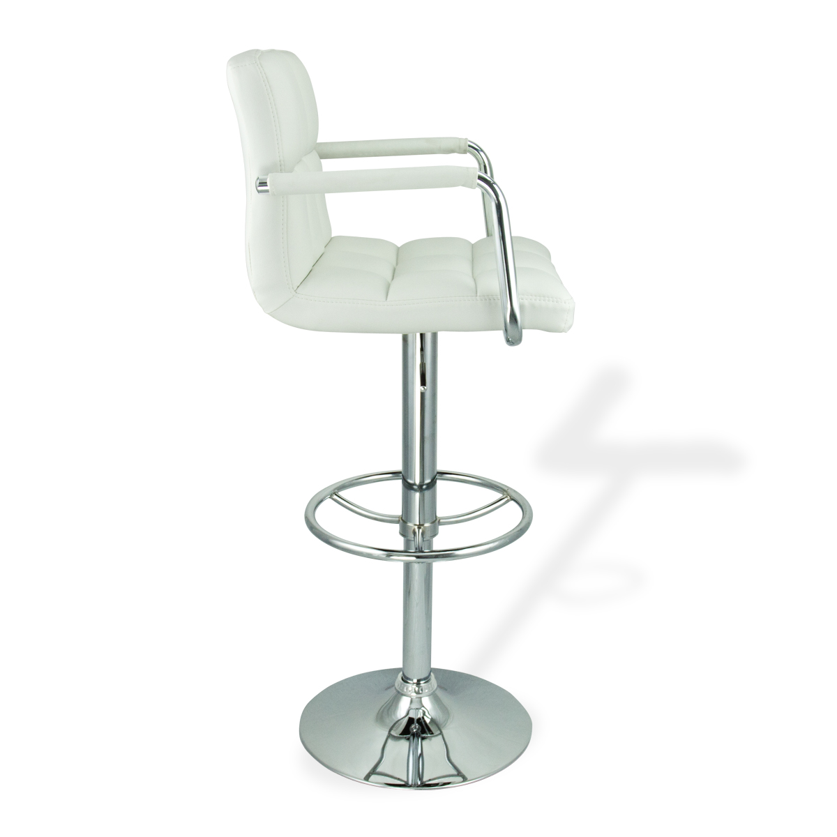 2 Barstools Swivel White W Arm Pu Leather Modern | 2 white w arm swivel bar stool pu leather modern 2 Barstools Swivel White W Arm Pu Leather Modern | 2 white w arm swivel bar stool pu leather modern