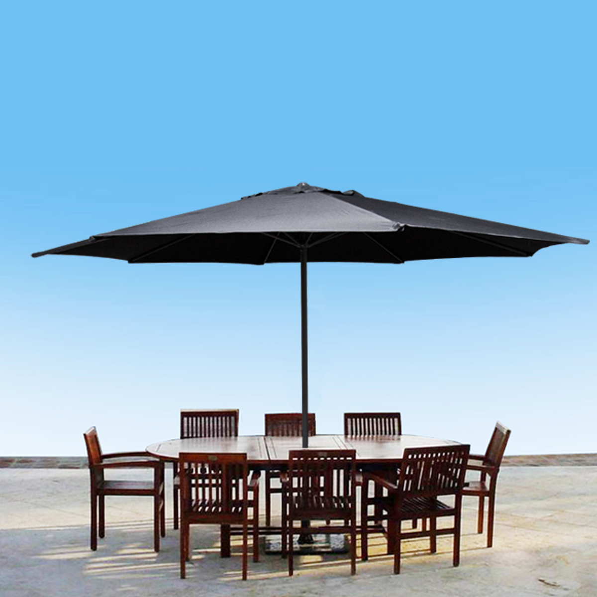 13' FT Feet Beige Aluminum Outdoor Patio Umbrella Deck Gazebo Sun Shade