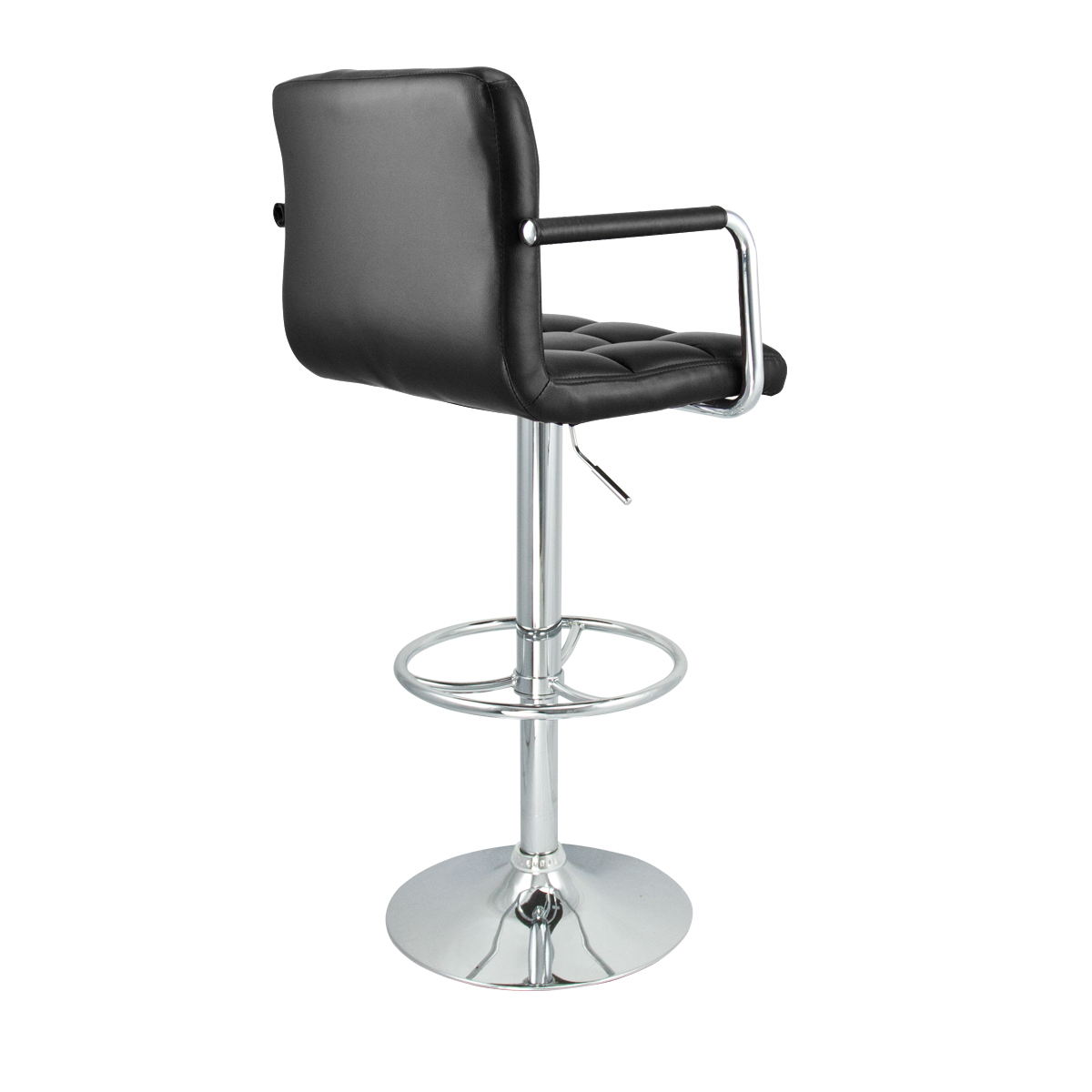 6 Swivel Bar Stool Black w/ Arm PU Leather Modern Adjustable Hydraulic