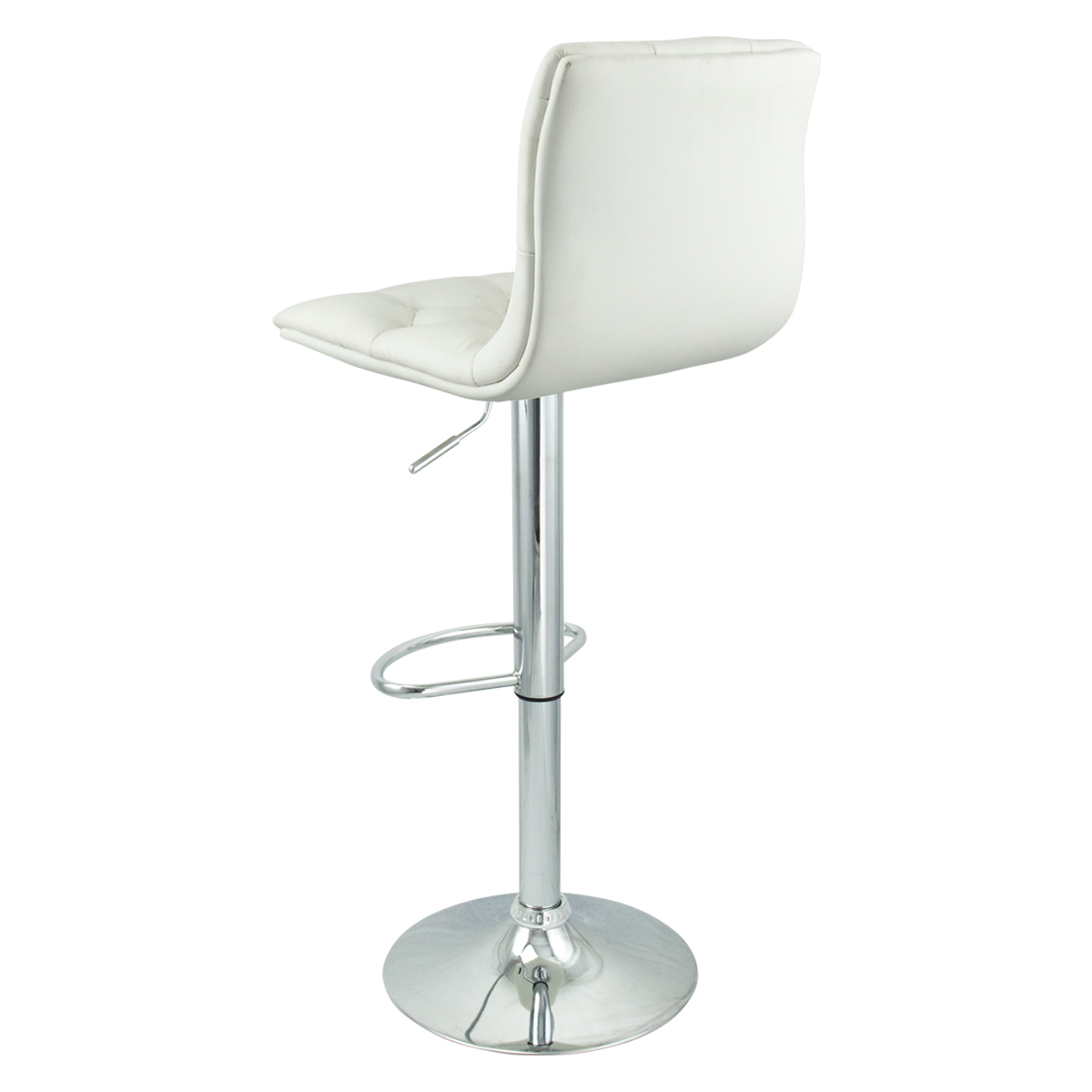 (6) Adjustable Hydraulic Barstool Swivel Bar Stool White Elegant
