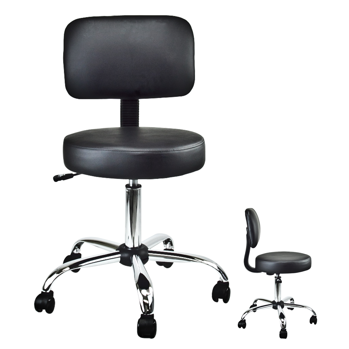 Doctor Dental Medical Salon Stool with Back Cushion Tattoo Office Chair