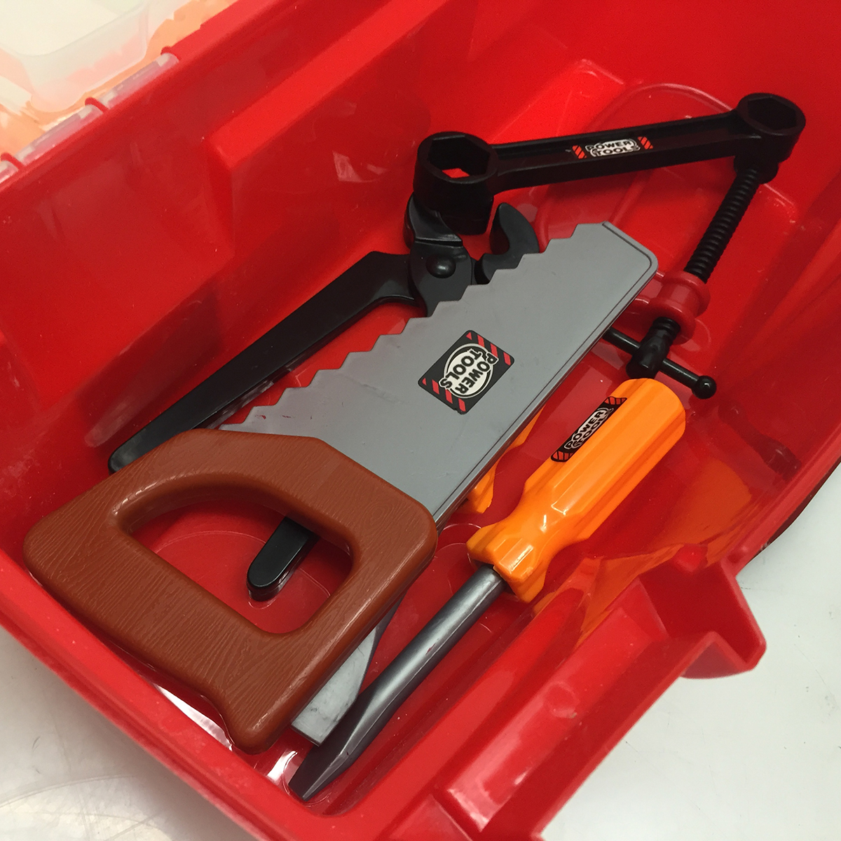 Toy Power Tools Construction Tool Box for Kids with 31 Pcs Pretend Play