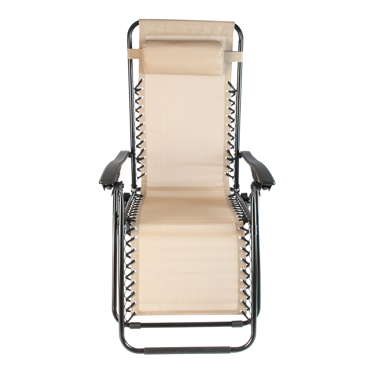 2 Zero Gravity Folding Lounge Chairs Recliner Outdoor Pool Beige New