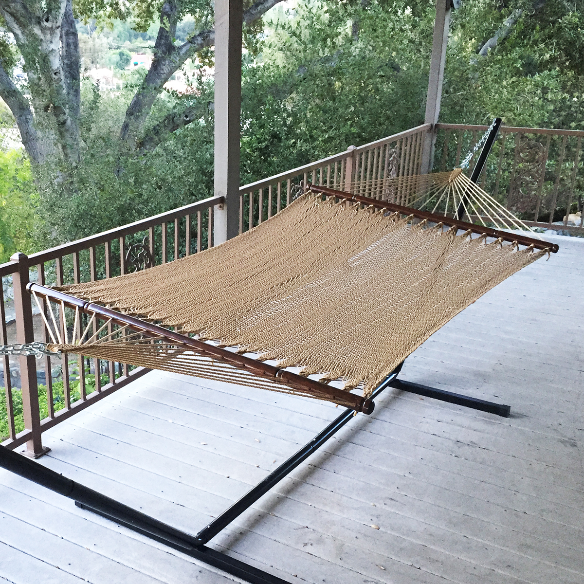 84" Swing Outdoor Caribbean Rope Double Hammock Bed Tan Swing Lounge Bed eBay