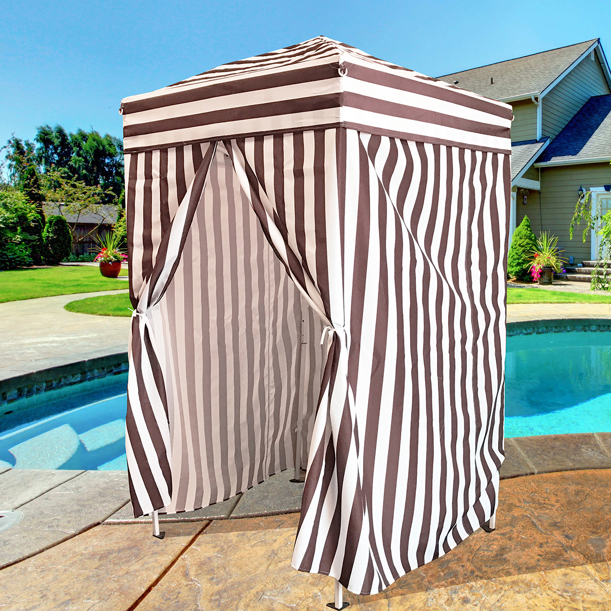 Changing Shower Cabana Stripe Beach Privacy Tent Pool Camping Outdoor