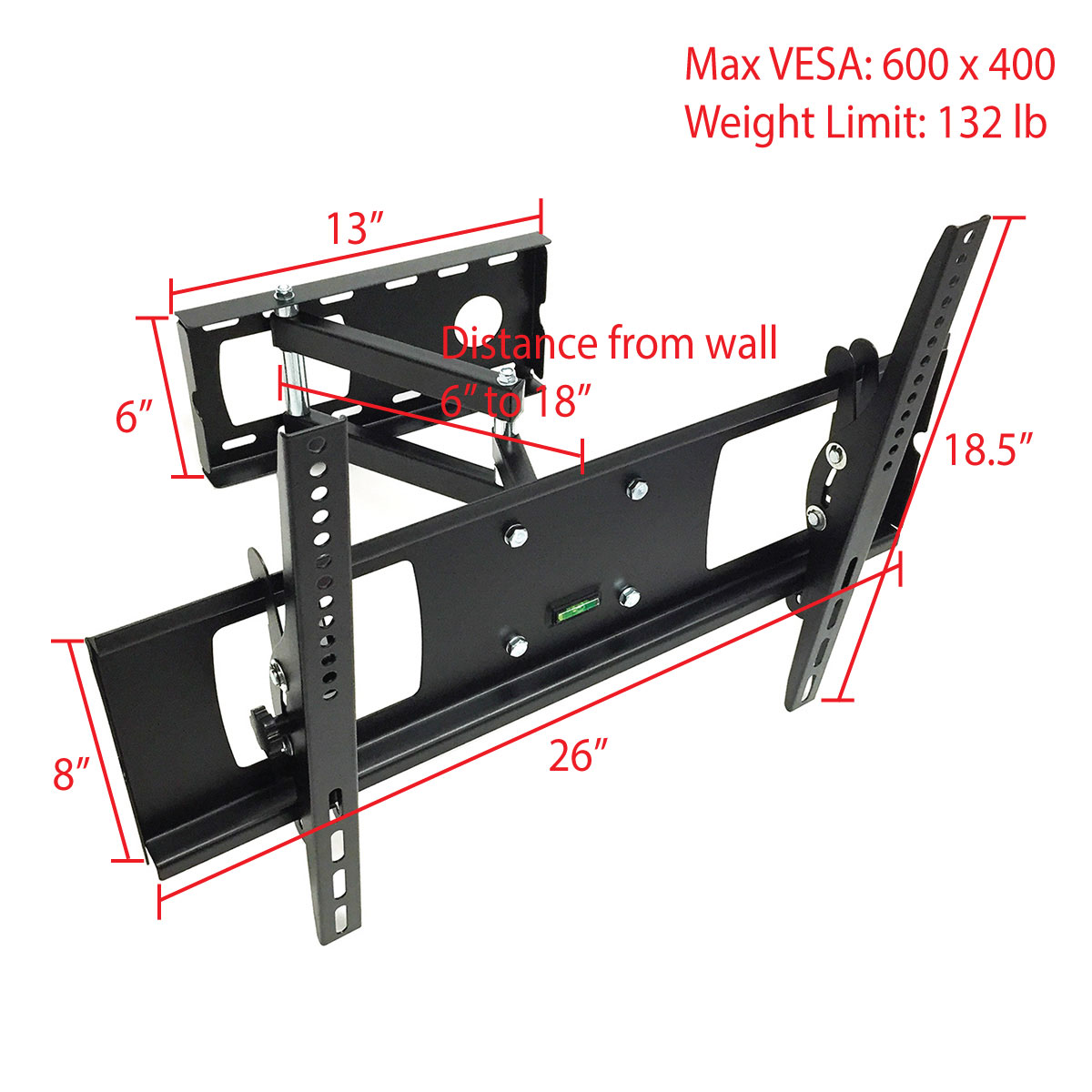 2 Vizio LCD LED TV Swivel Wall Mount Bracket Fit 30"37"40"42"46"50"55