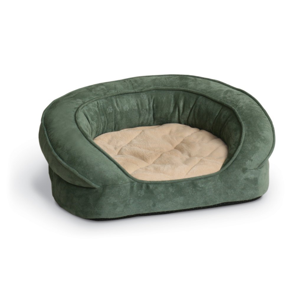 K&H Deluxe Round Ortho Bolster Sleeper Large Green Paw Print Dog Bed eBay