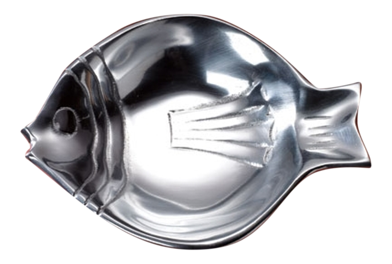 Tropical Fish Shaped Serving Bowl Aluminum 8 Inches Mary B Decorative Art