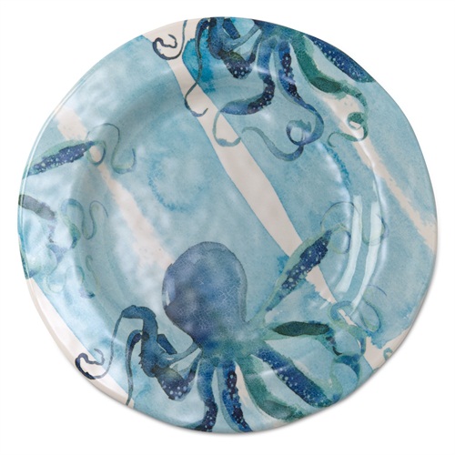 Blue Octopus 11 Inch Dinner Plates Melamine Set of 4 Mary B