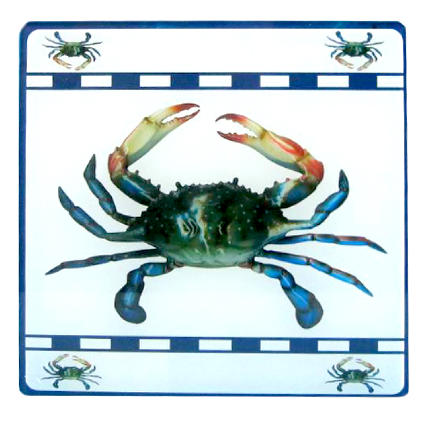 Chesapeake Bay Blue Crab Kitchen Dining Glass Trivet Mary B