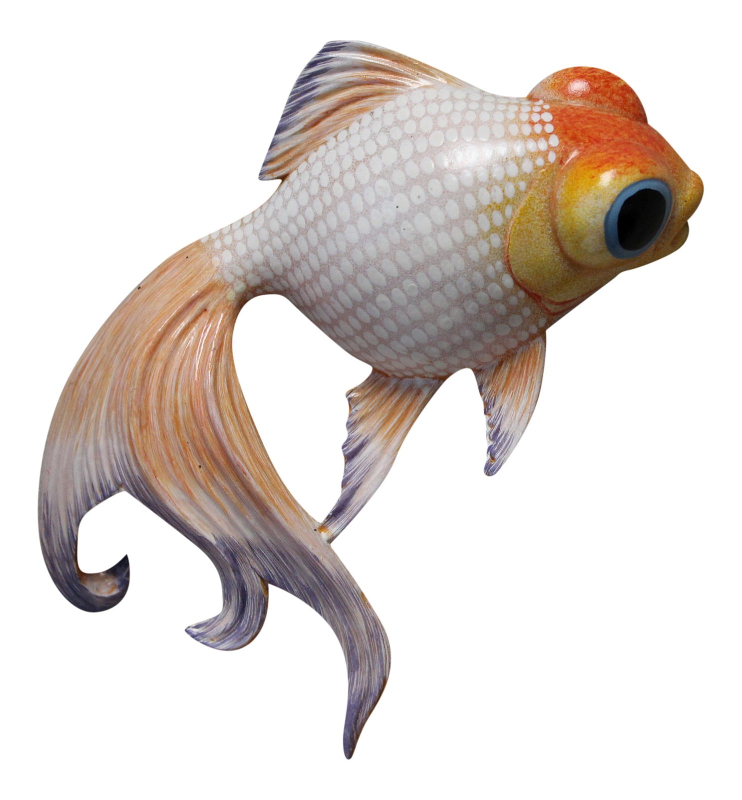 Fancy White and Light Orange Goldfish Childs Room Bath 6 Inch Wall