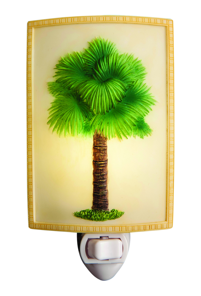 Elegant Fan Palm Tree Night Light Coastal Beauty Bonded Marble eBay