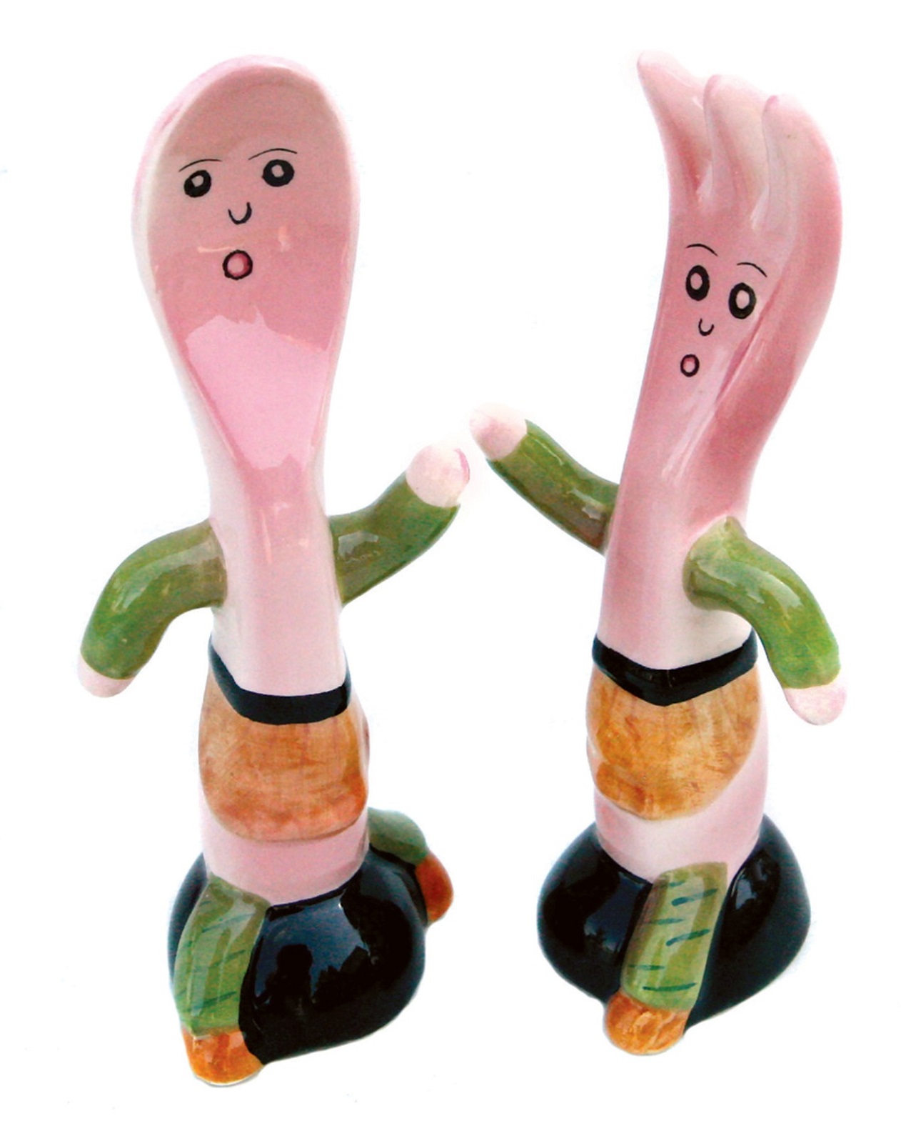 Nursery Rhyme Fork Ran Away With Spoon Ceramic Salt and Pepper Shaker