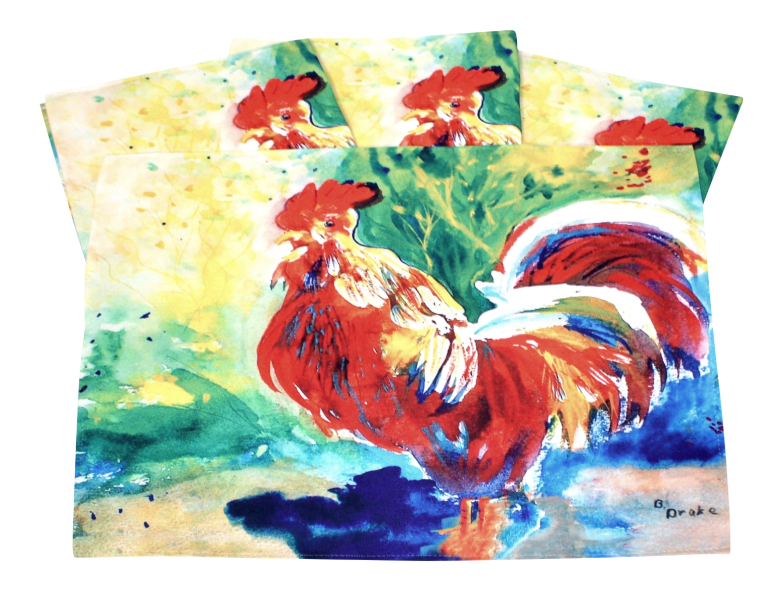 Red Rooster 14 Inch Kitchen Dining Room Placemats Set of 4 Mary B