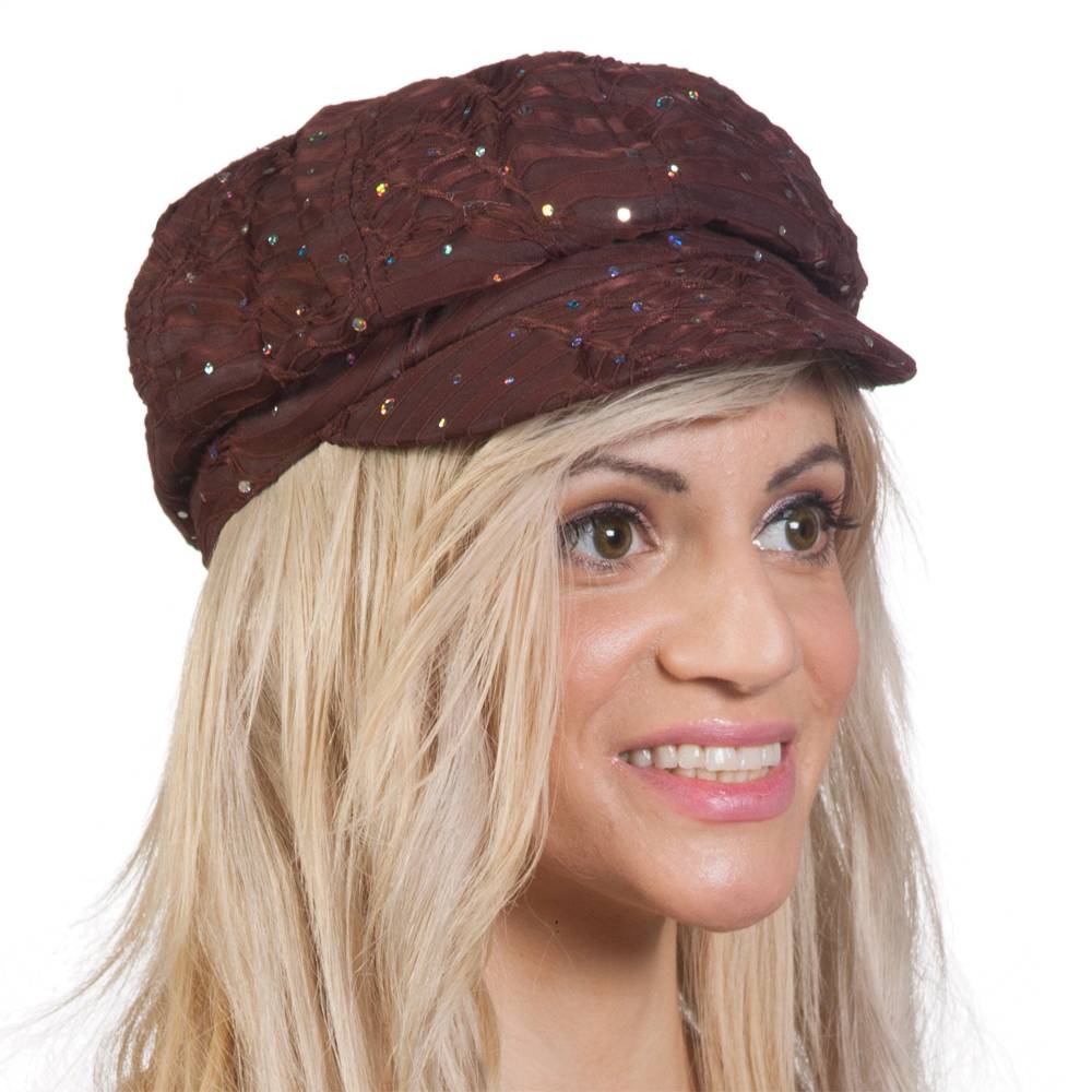 TopHeadwear Glitter Sequin Trim Newsboy Hat eBay