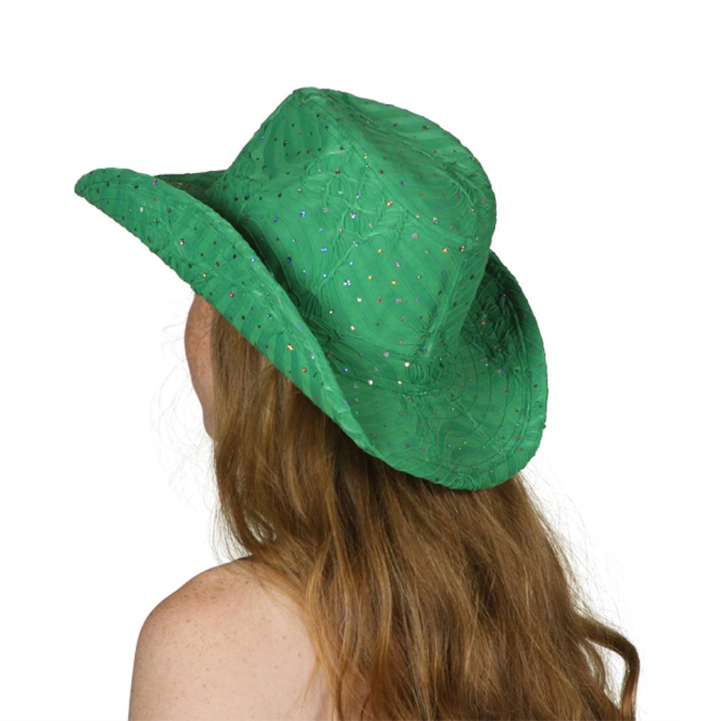 TopHeadwear Glitter Sequin Trim Cowboy Hat