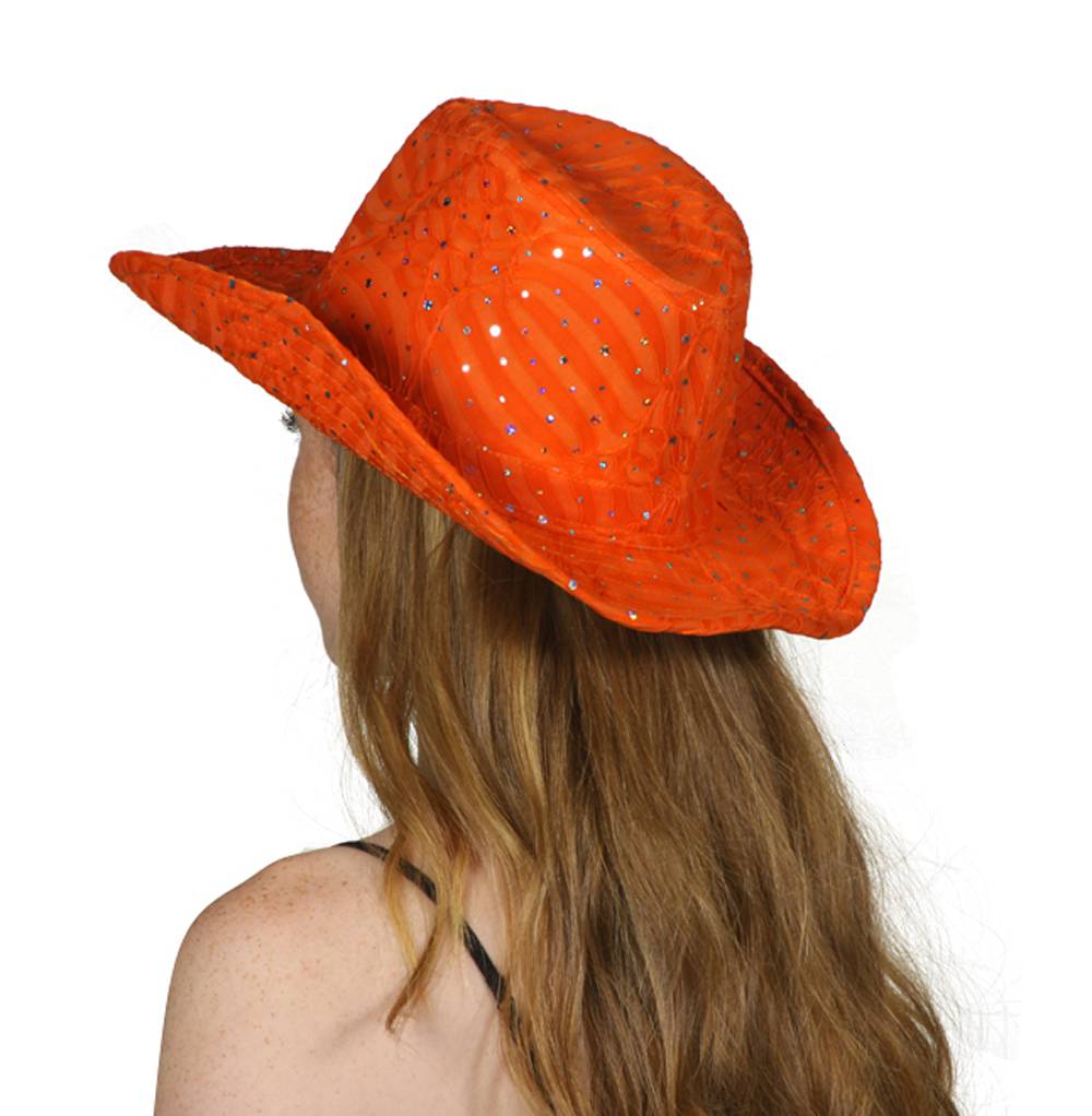 TopHeadwear Glitter Sequin Trim Cowboy Hat